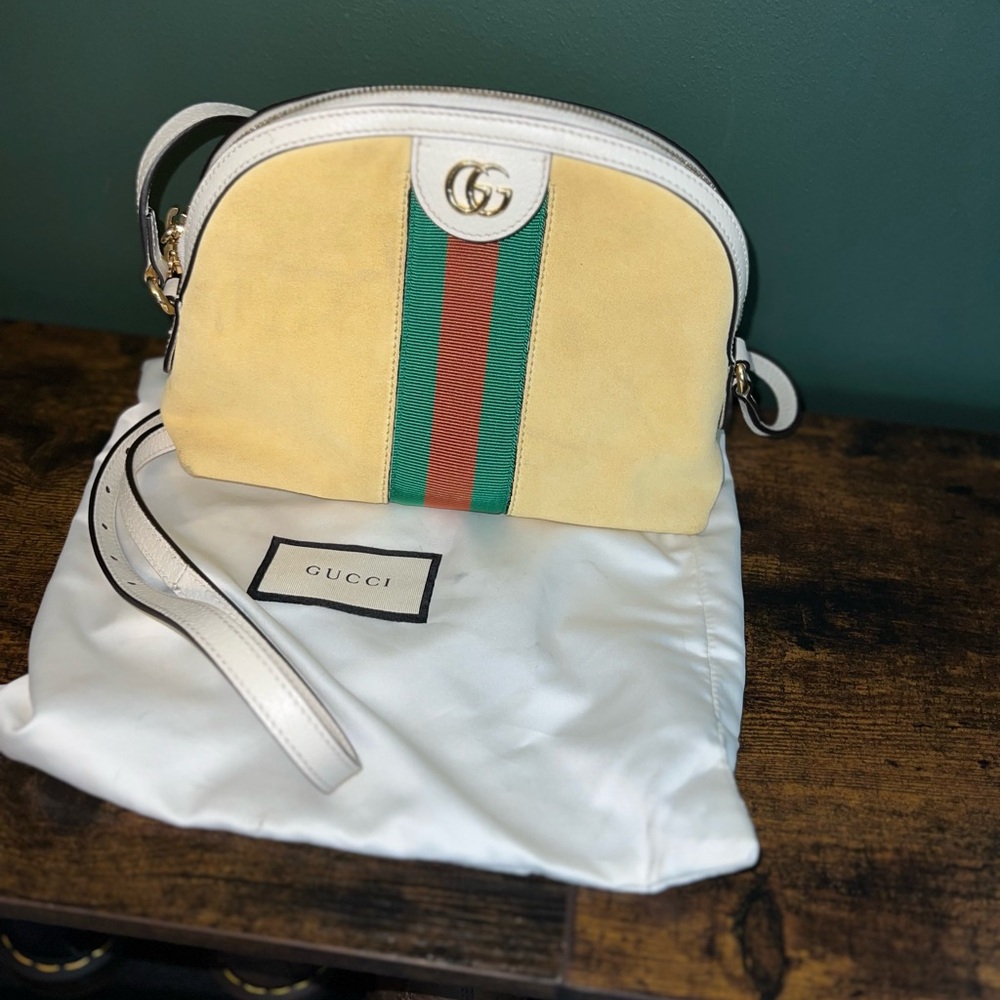 Gucci Yellow Small Suede Ophidia Shoulder Bag